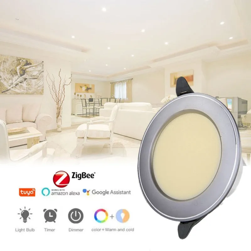 10W Zig bee RGB Smart Downlight Spot Light Dimmable LED Bulb Timer Voice Control Tuya Smart Life Works With Alexa Google Home