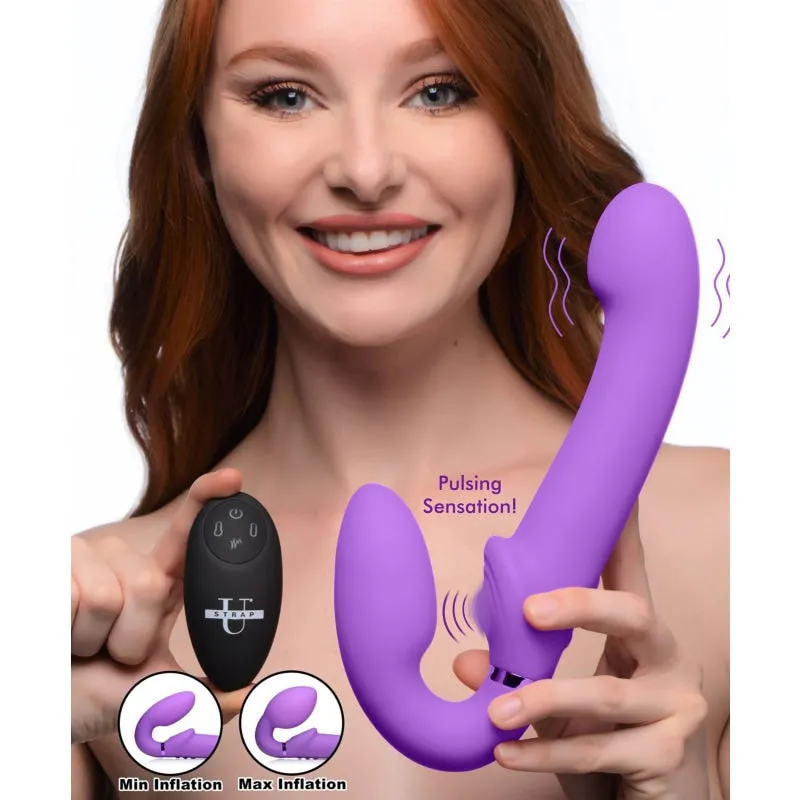 10x Ergo- Fit G-Pulse Inflatable and Vibrating  Strapless Strap- on - Purple