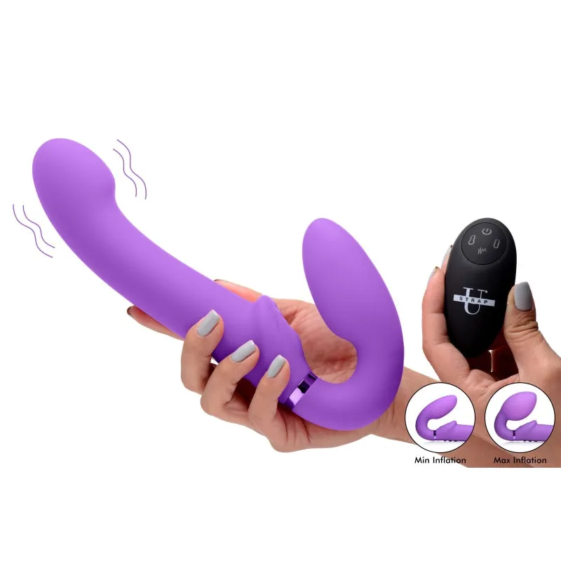 10x Ergo- Fit G-Pulse Inflatable and Vibrating  Strapless Strap- on - Purple