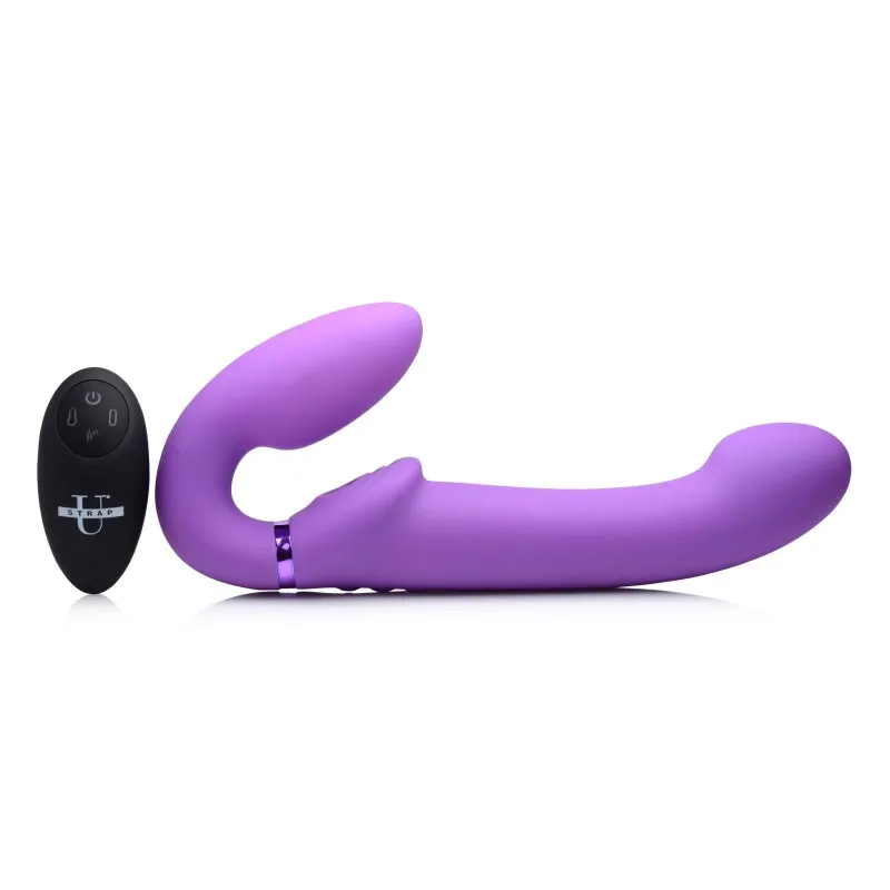 10x Ergo- Fit G-Pulse Inflatable and Vibrating  Strapless Strap- on - Purple