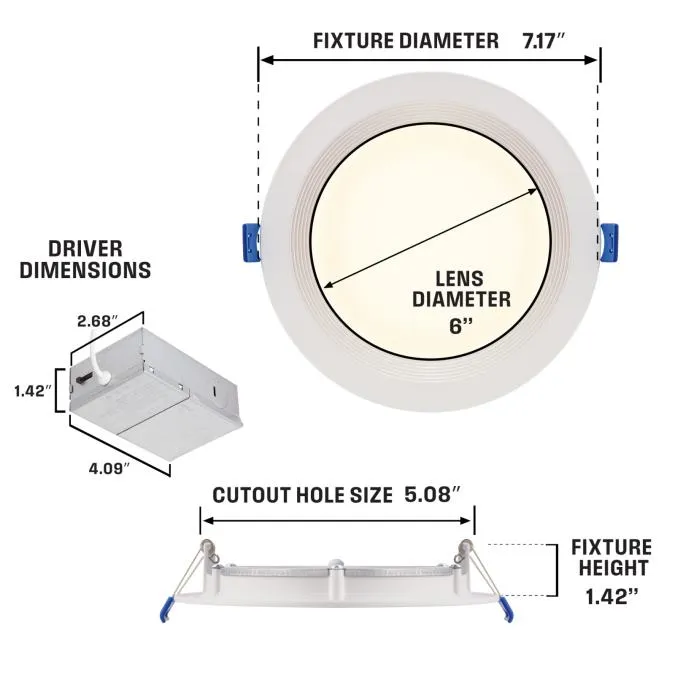 12W Stepped Baffle Slim Recessed LED