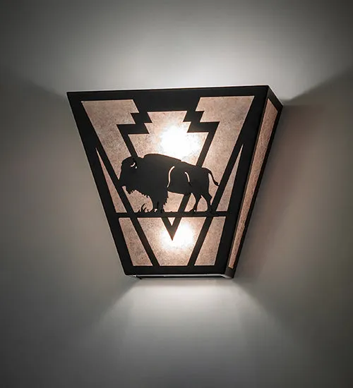 13"W Lone Buffalo Wall Sconce