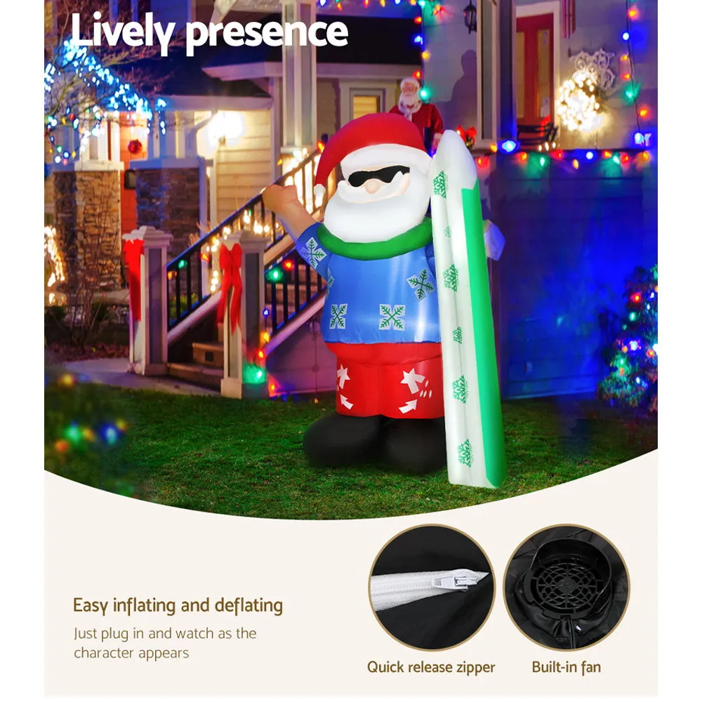 1.6M LED Christmas Inflatable Santa Decorations | Jingle Jollys