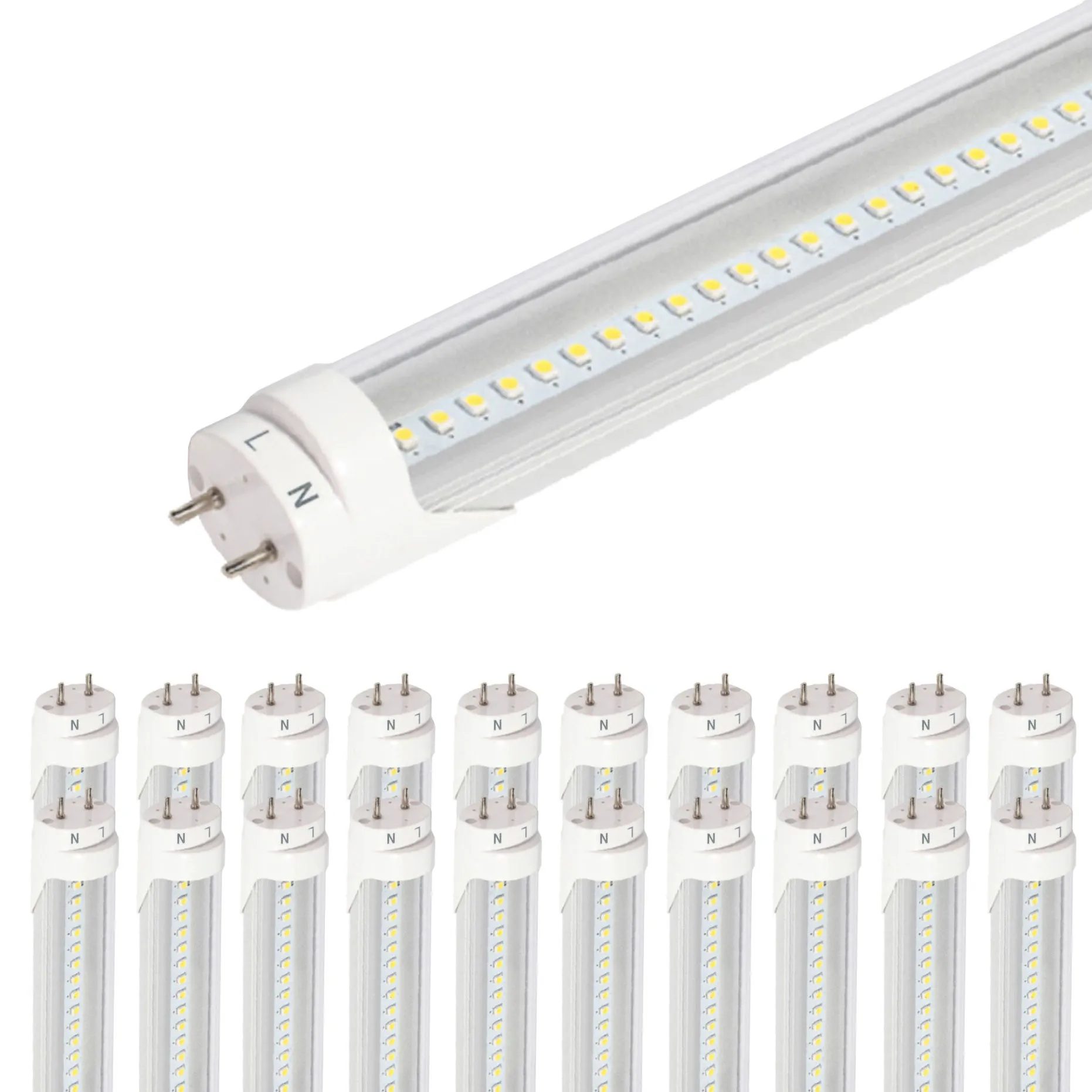 18-Watt T8 Ballast Bypass 4-Foot T8 2340 Lumens Clear LED Light Bulb Tube