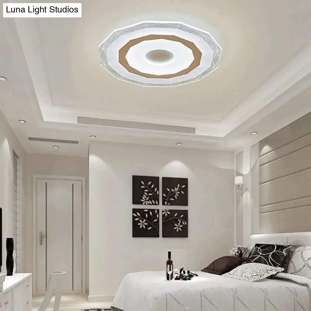 19.5"/23.5" Ultra-Thin Ceiling Lamp Simple Style Acrylic White LED Flush Mount – Warm/White/Outer White Inner Warm Light