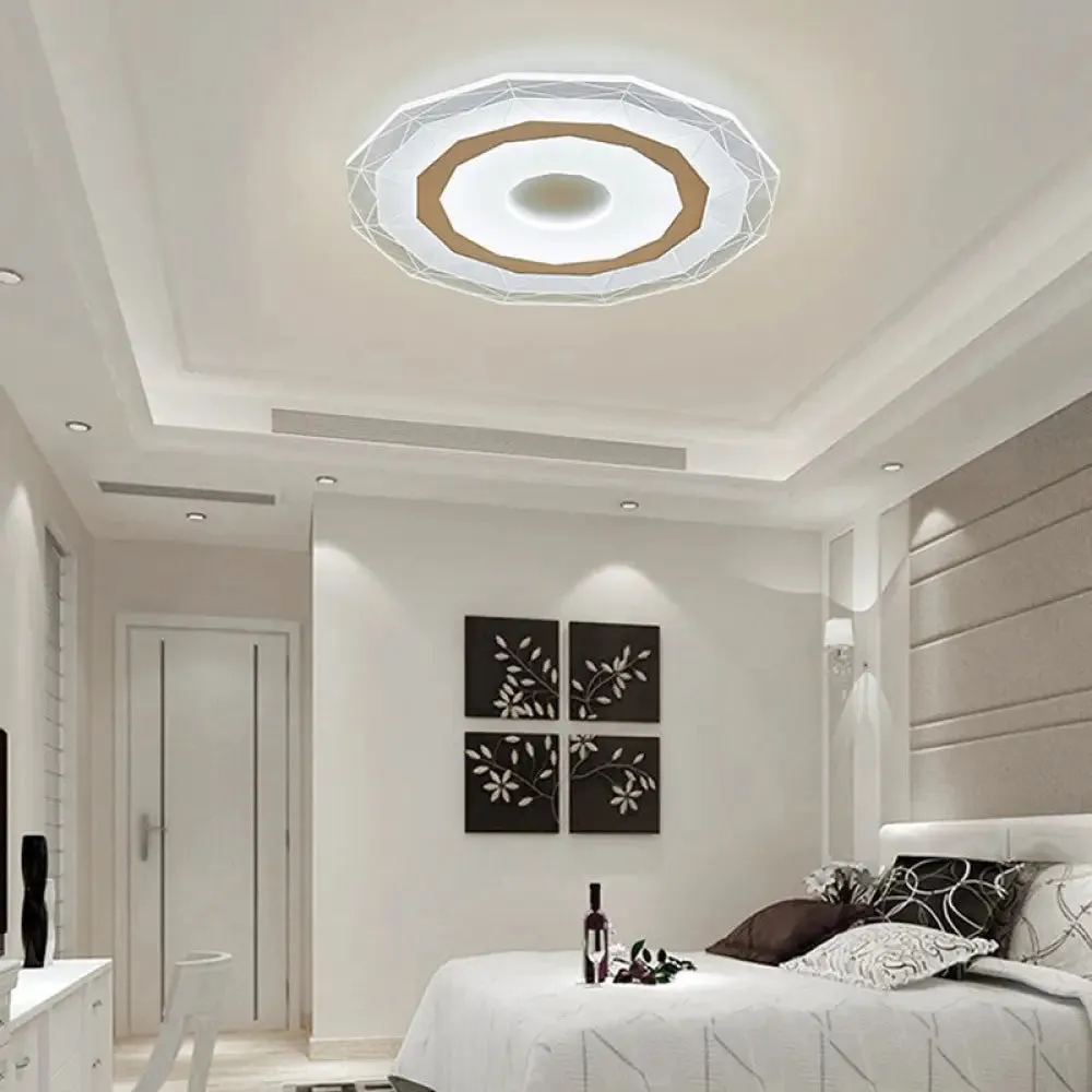 19.5"/23.5" Ultra-Thin Ceiling Lamp Simple Style Acrylic White LED Flush Mount – Warm/White/Outer White Inner Warm Light