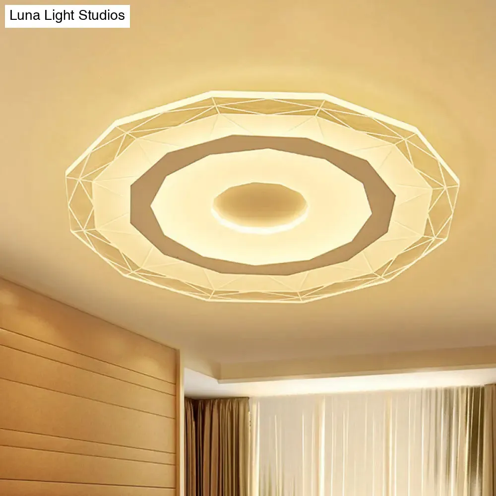 19.5"/23.5" Ultra-Thin Ceiling Lamp Simple Style Acrylic White LED Flush Mount – Warm/White/Outer White Inner Warm Light