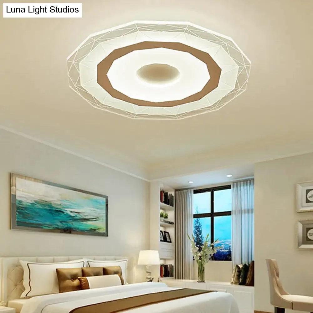 19.5"/23.5" Ultra-Thin Ceiling Lamp Simple Style Acrylic White LED Flush Mount – Warm/White/Outer White Inner Warm Light