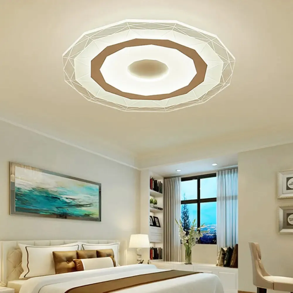 19.5"/23.5" Ultra-Thin Ceiling Lamp Simple Style Acrylic White LED Flush Mount – Warm/White/Outer White Inner Warm Light