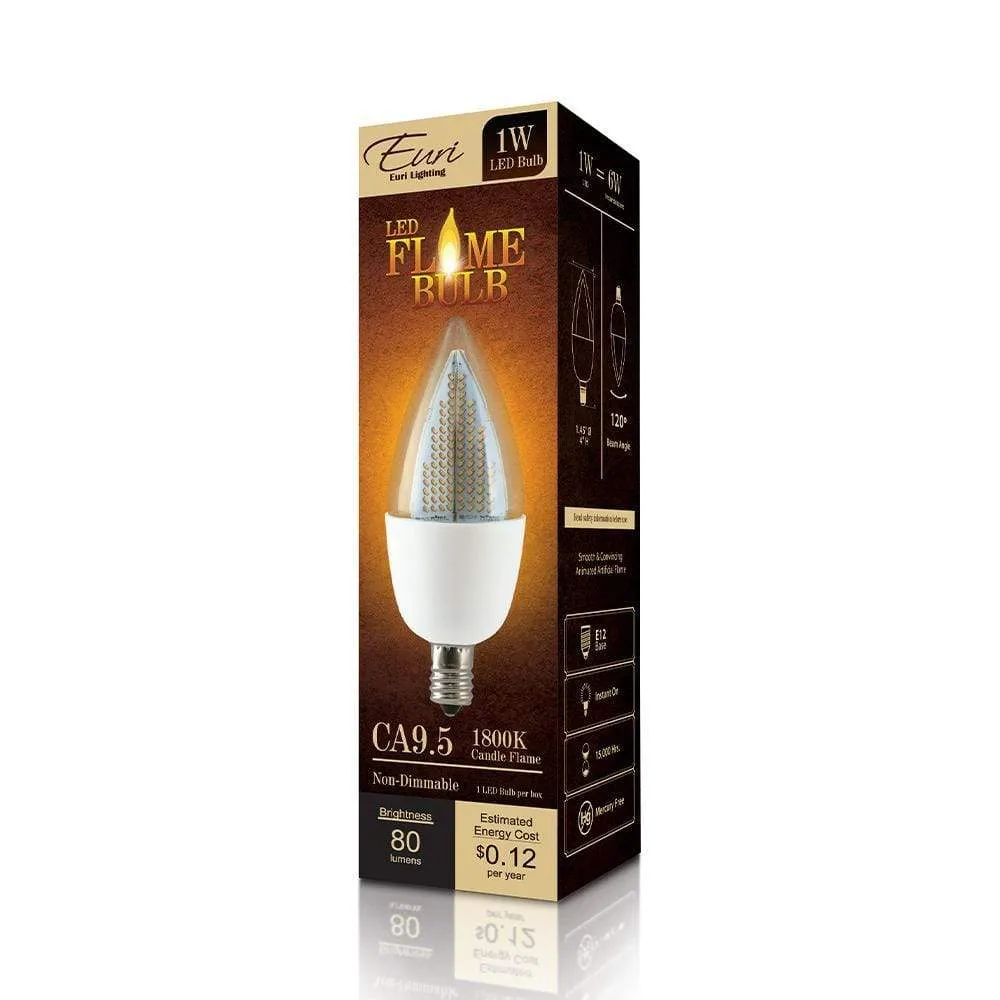 1W CA9.5 Non-Dimmable LED Bulb - 120 Degree Beam - E12 base - 80 Lm - 1800K CCT