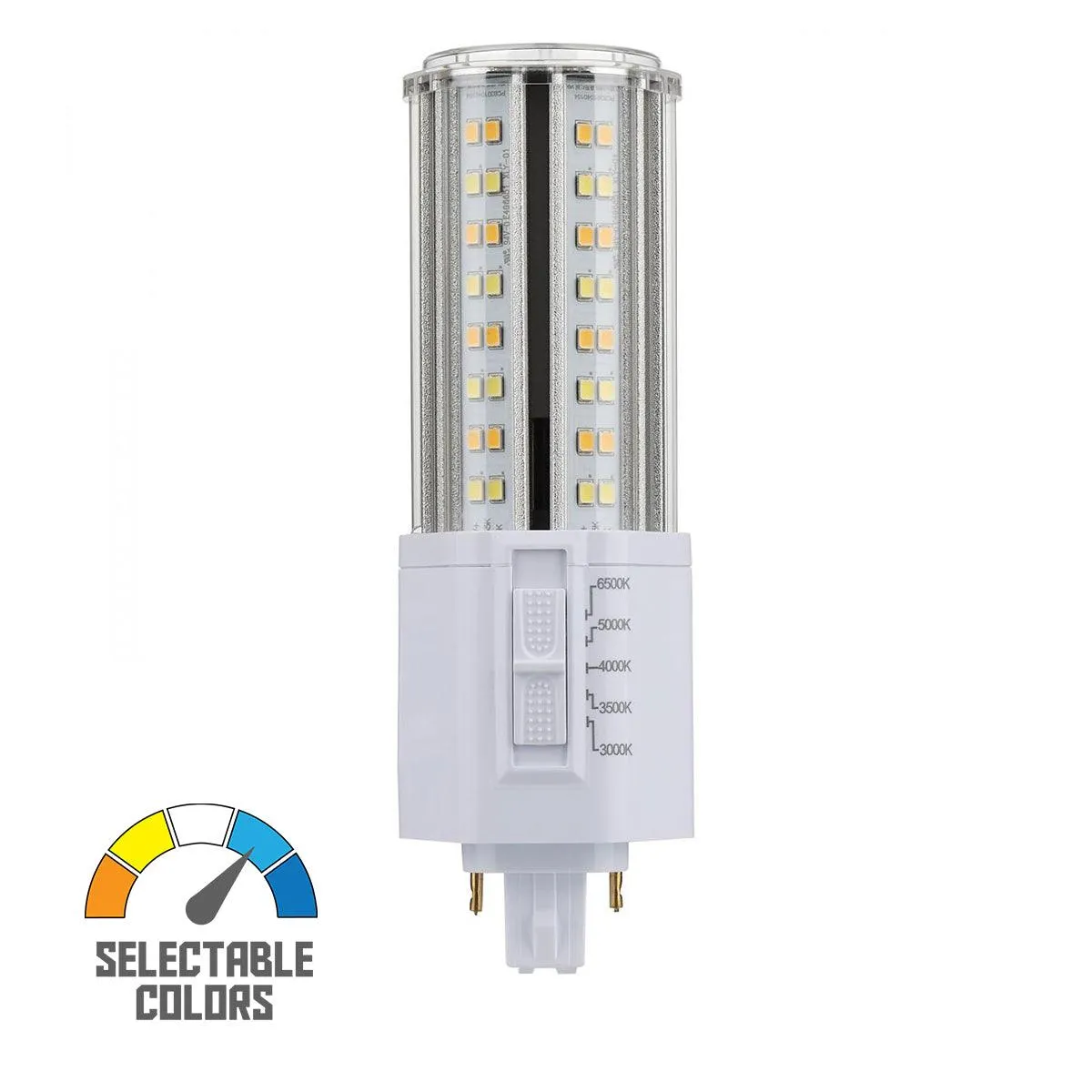 2 pin PL LED Bulb, 14W, 1820lm, 3000K to 6500K, Universal, 26W CFL Equal, G24d Base, Ballast Bypass