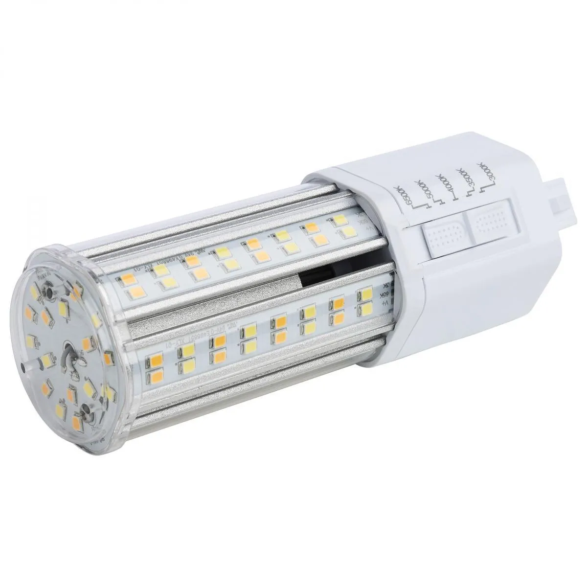 2 pin PL LED Bulb, 14W, 1820lm, 3000K to 6500K, Universal, 26W CFL Equal, G24d Base, Ballast Bypass