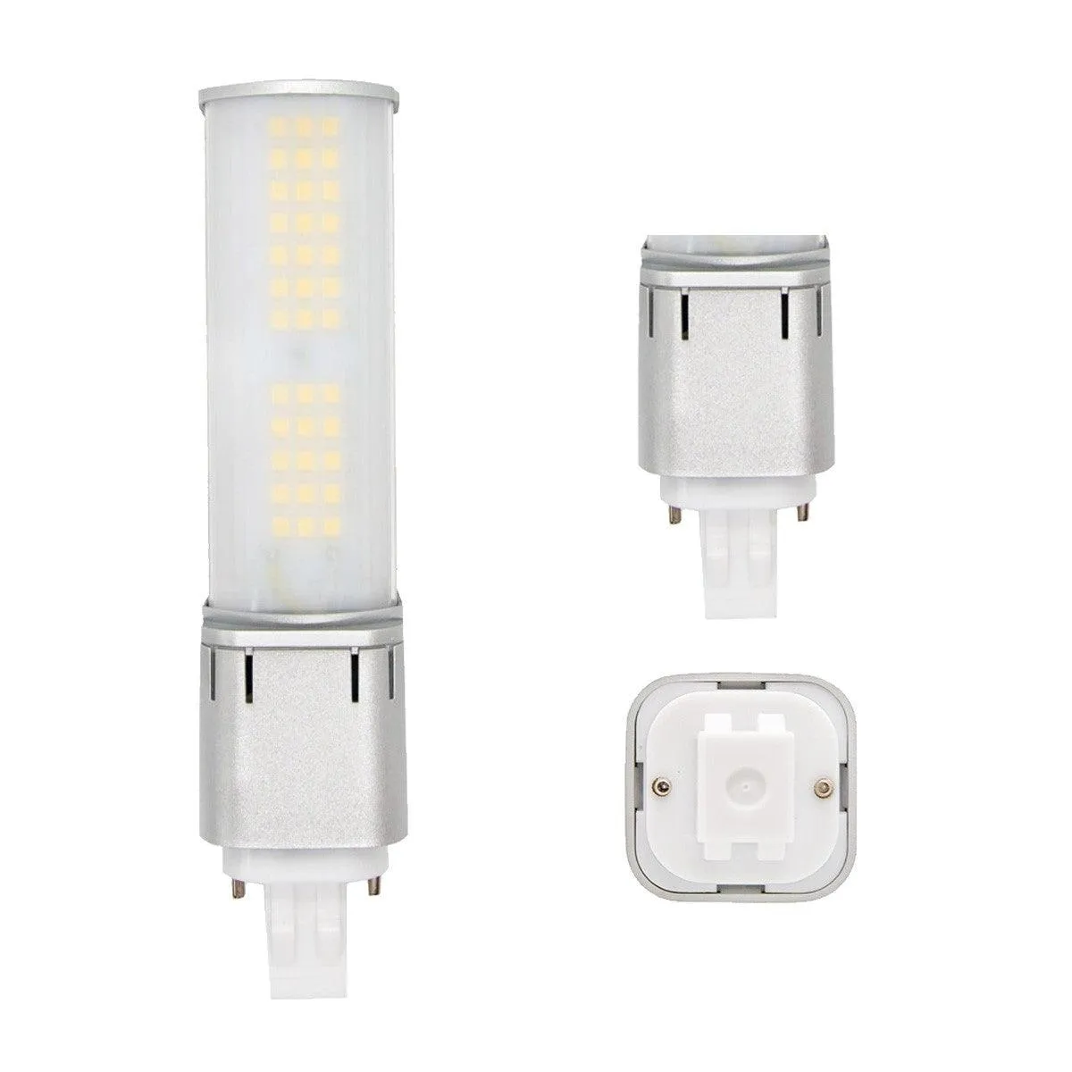 2 pin PL LED Bulb, 7W, 870lm, 3500K, Horizontal, 13W CFL Equal, GX23-2 Base, Direct Or Bypass