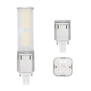 2 pin PL LED Bulb, 7W, 870lm, 3500K, Horizontal, 13W CFL Equal, GX23-2 Base, Direct Or Bypass