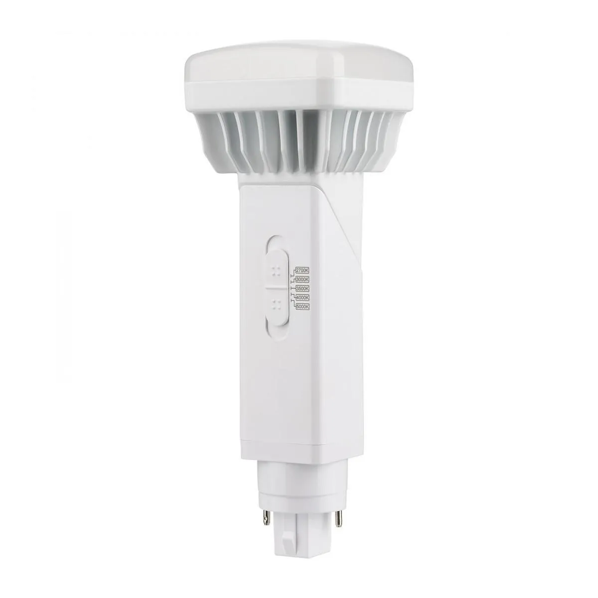 2 Pin PL LED Bulb, 9W, 1100lm, 2700K to 5000K, Universal, 26W CFL Equal, G24d Base, Direct Or Bypass