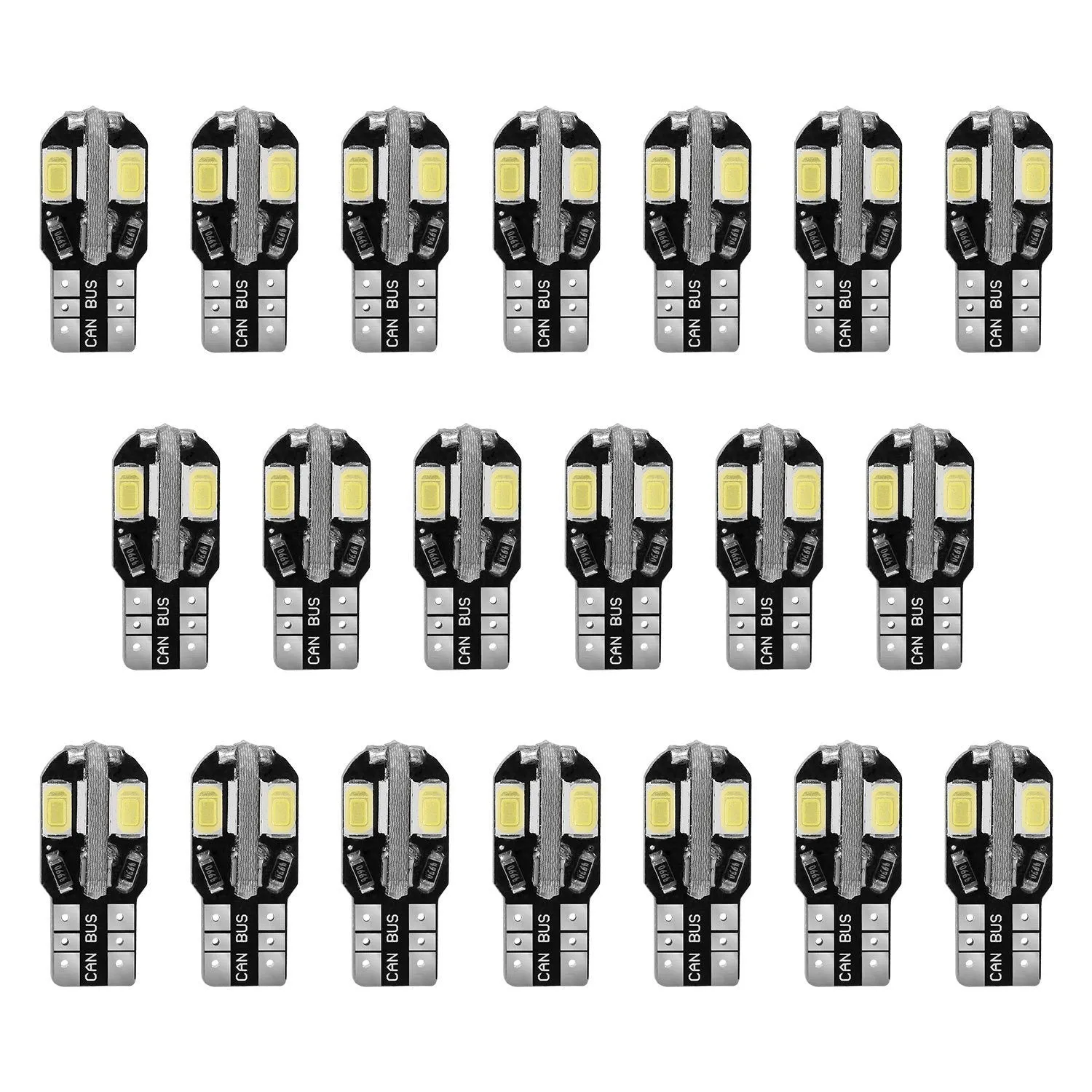 20-Piece: T10 SMD5730 LED Light Bulbs