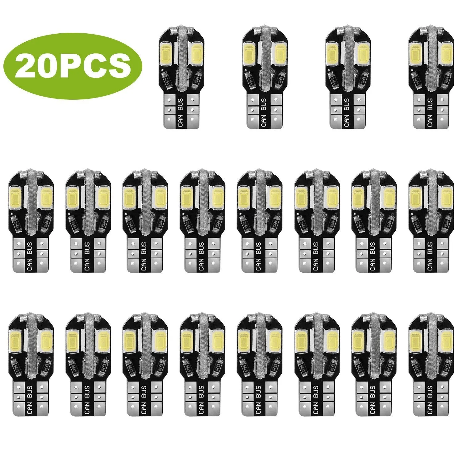 20-Piece: T10 SMD5730 LED Light Bulbs