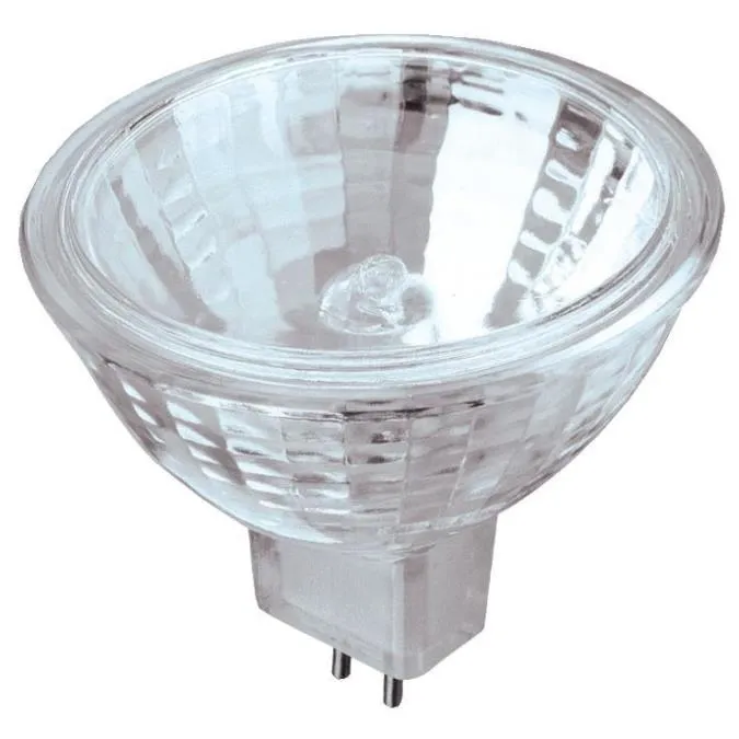 20 Watt MR16 Halogen Low Voltage Xenon Flood Clear Lens GU5.3 Base, 12 Volt, Card (2-Pack)