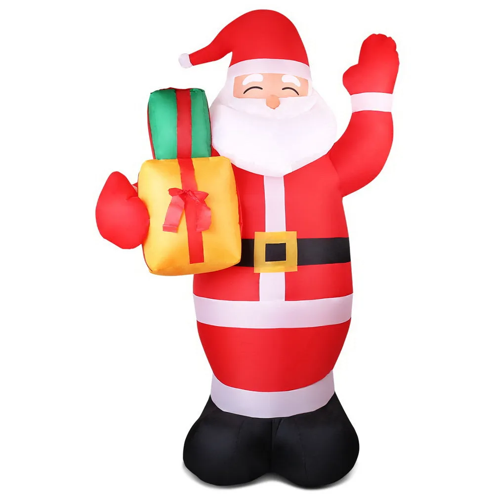 2.4M LED Santa Inflatable, Water-Resistant, Jingle Jollys