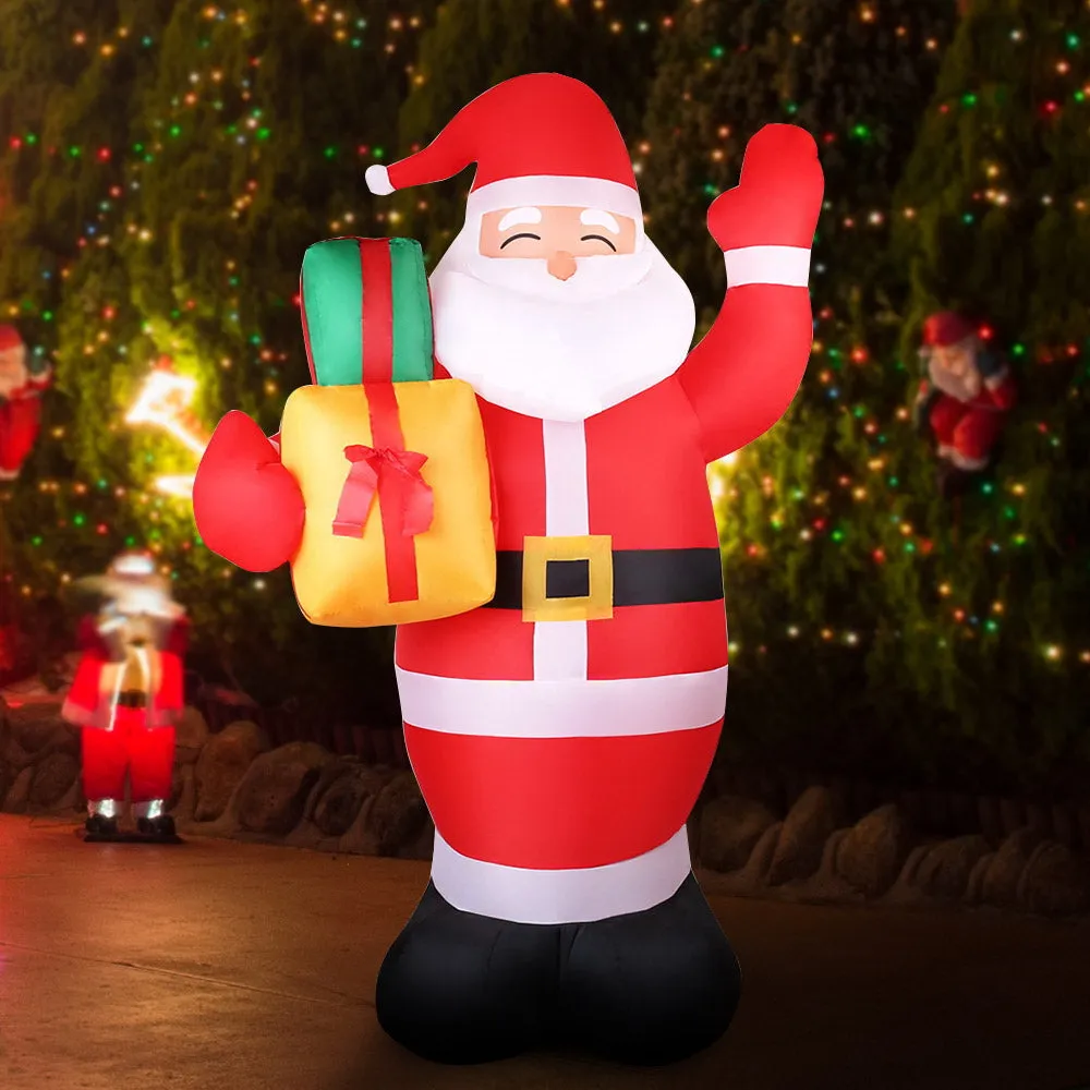 2.4M LED Santa Inflatable, Water-Resistant, Jingle Jollys