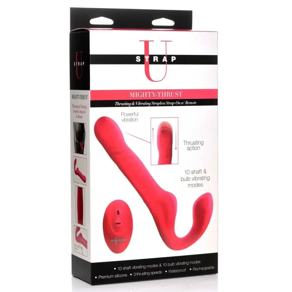 30x Thrusting And Vibrating Strapless Strap-on With Remote Control