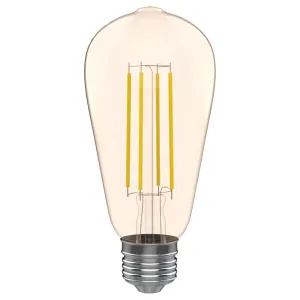 40-Watt Equivalent ST19 E26 LED Edison Light Bulb, 2200K Amber