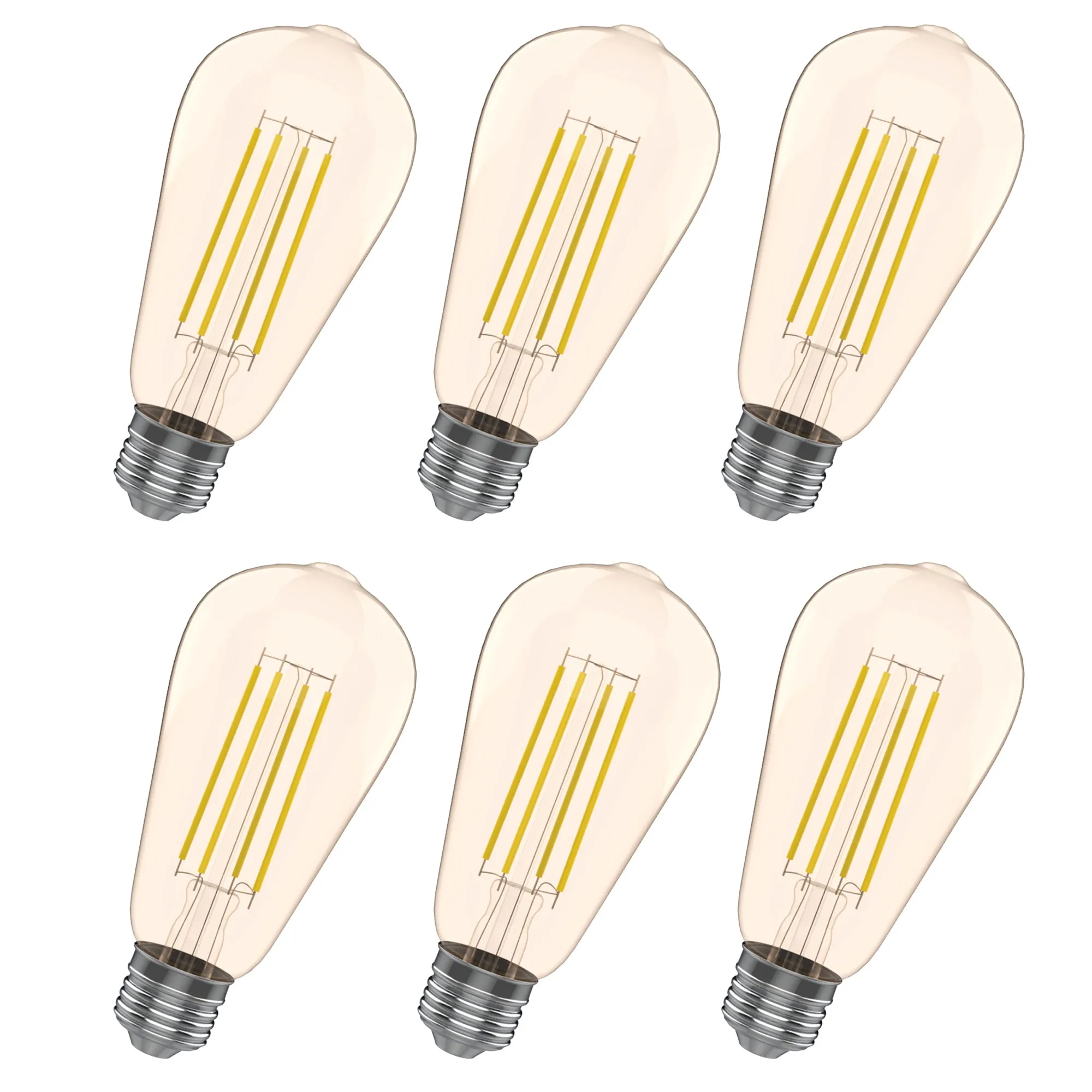 40-Watt Equivalent ST19 E26 LED Edison Light Bulb, 2200K Amber