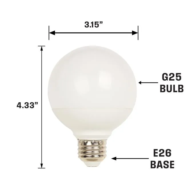 6 Watt (75 Watt Equivalent) G25 Dimmable LED Light Bulb