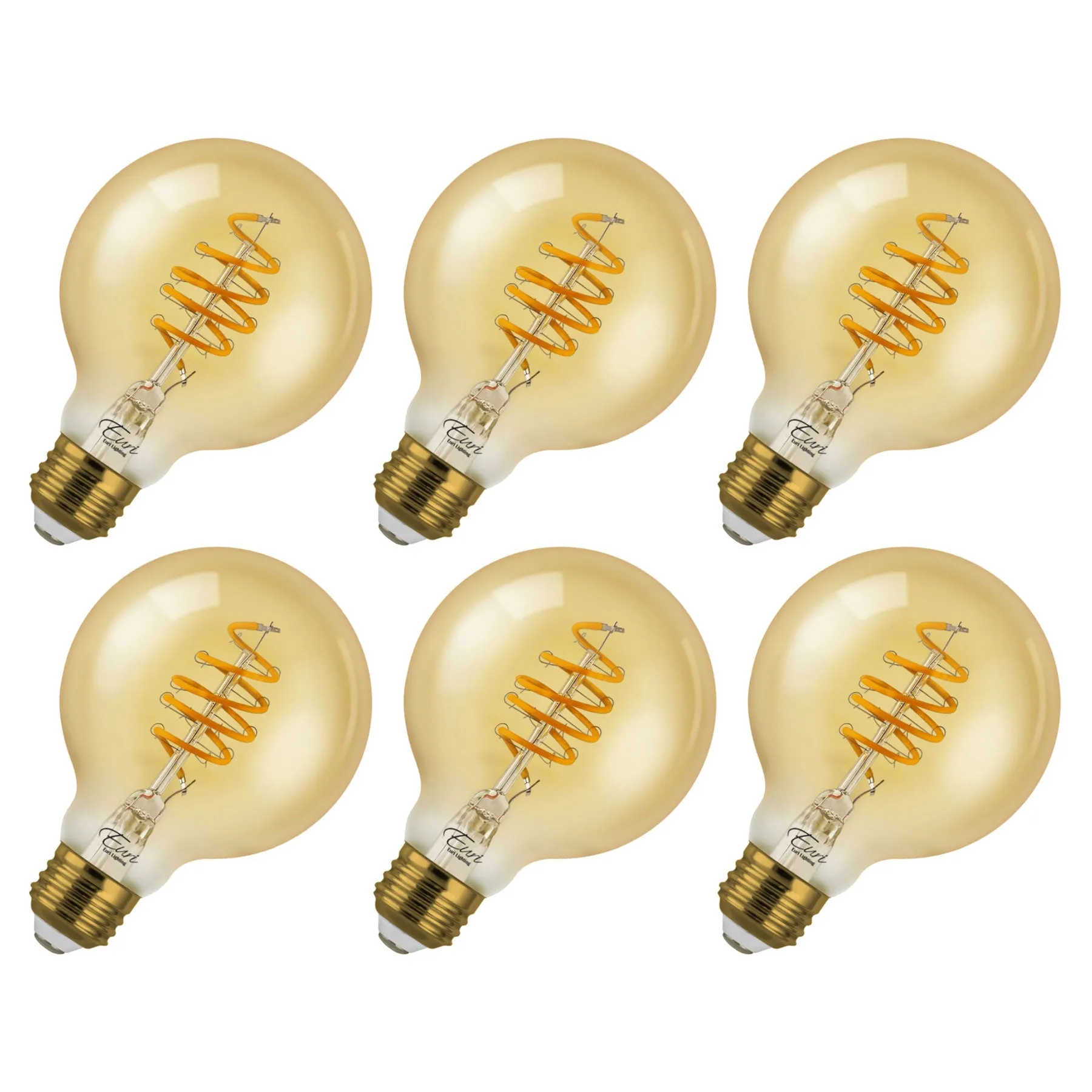 75-Watt Equivalent Globe G25 Globe E26 Decorative Swizzle Filament Amber Light Bulb