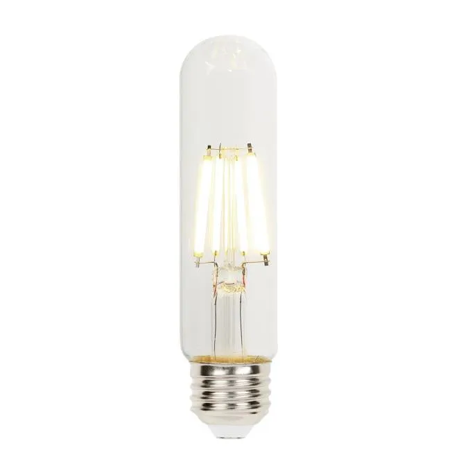 8W T10 Filament LED Dimmable Clear 2700K E26 (Medium) Base