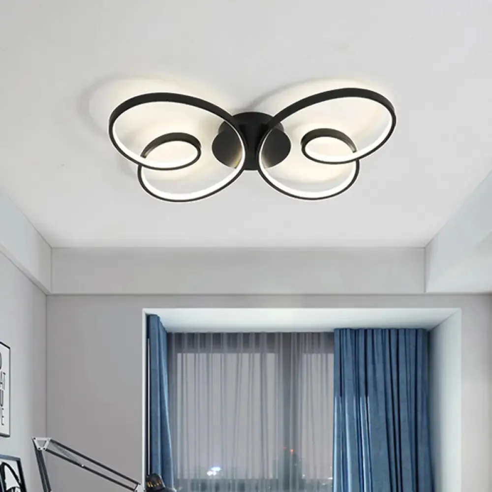 Acrylic Butterfly LED Flush Mount Spotlight: Minimalistic Black/White Ceiling Light