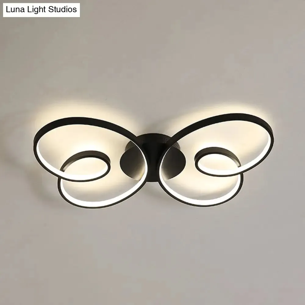 Acrylic Butterfly LED Flush Mount Spotlight: Minimalistic Black/White Ceiling Light