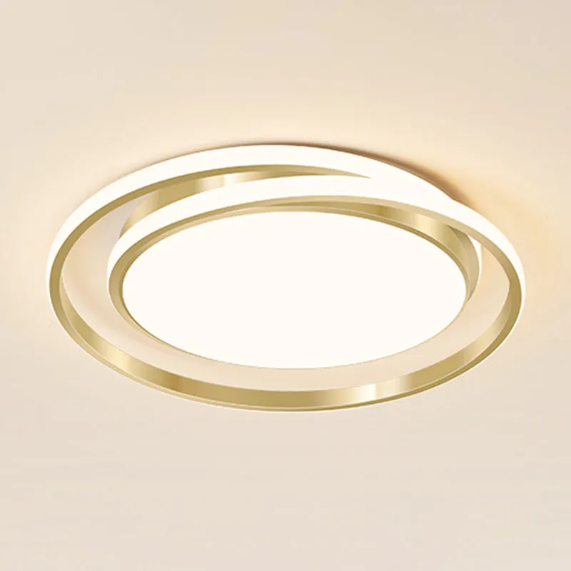 Acrylic LED Ceiling Lamp in Brushed Gold - Simple Style Flush Mount for Bedroom