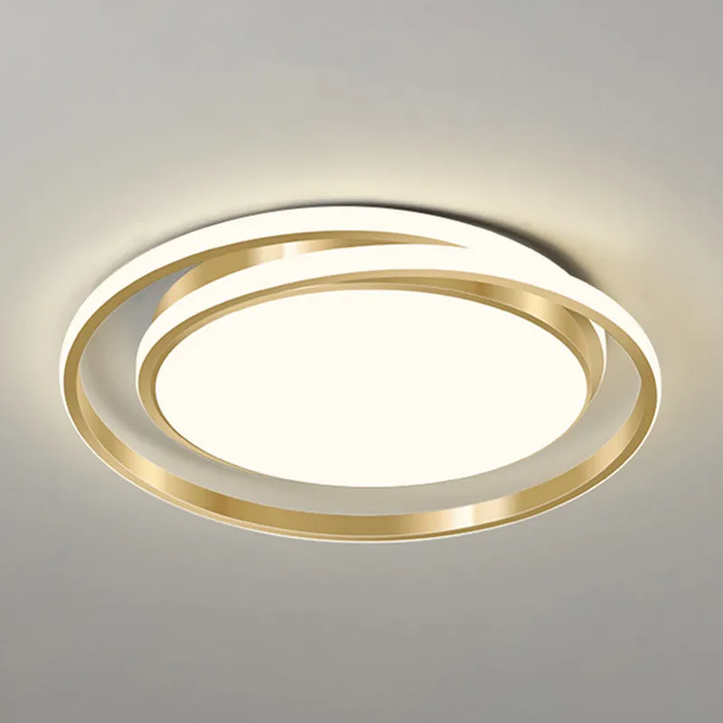 Acrylic LED Ceiling Lamp in Brushed Gold - Simple Style Flush Mount for Bedroom