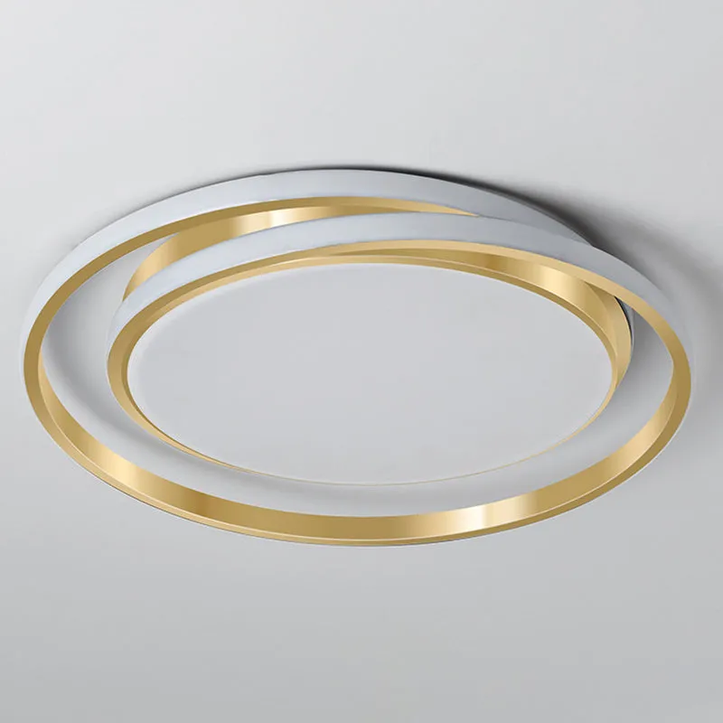 Acrylic LED Ceiling Lamp in Brushed Gold - Simple Style Flush Mount for Bedroom