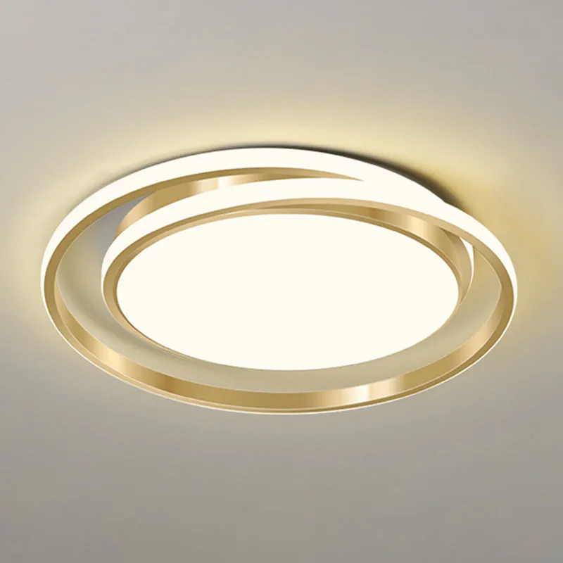 Acrylic LED Ceiling Lamp in Brushed Gold - Simple Style Flush Mount for Bedroom