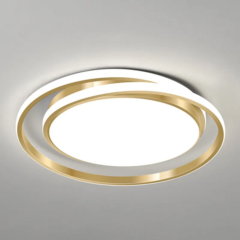 Acrylic LED Ceiling Lamp in Brushed Gold - Simple Style Flush Mount for Bedroom