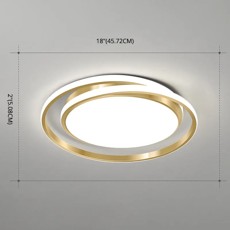 Acrylic LED Ceiling Lamp in Brushed Gold - Simple Style Flush Mount for Bedroom