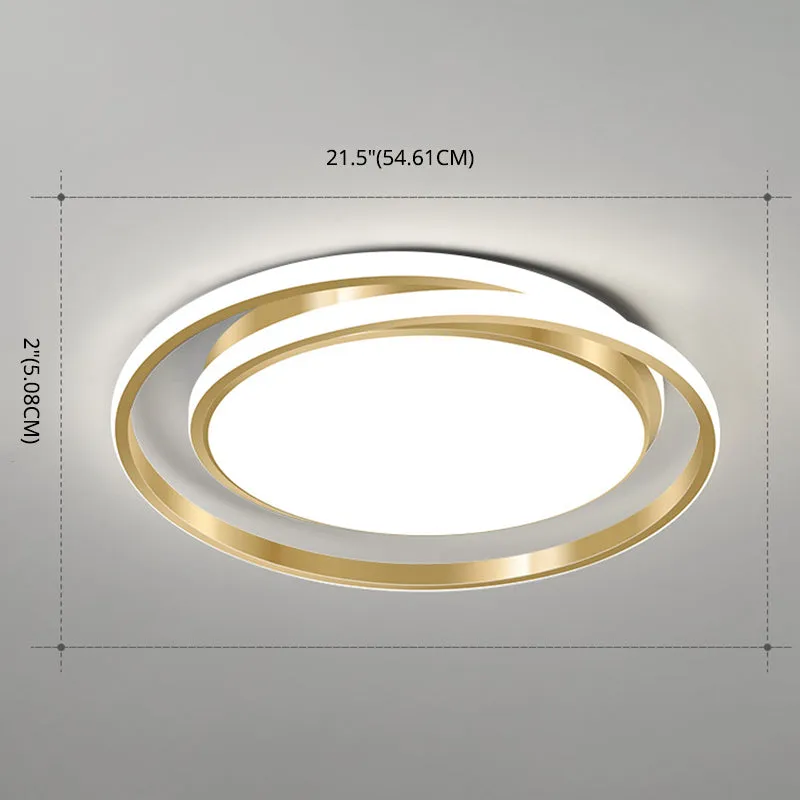 Acrylic LED Ceiling Lamp in Brushed Gold - Simple Style Flush Mount for Bedroom