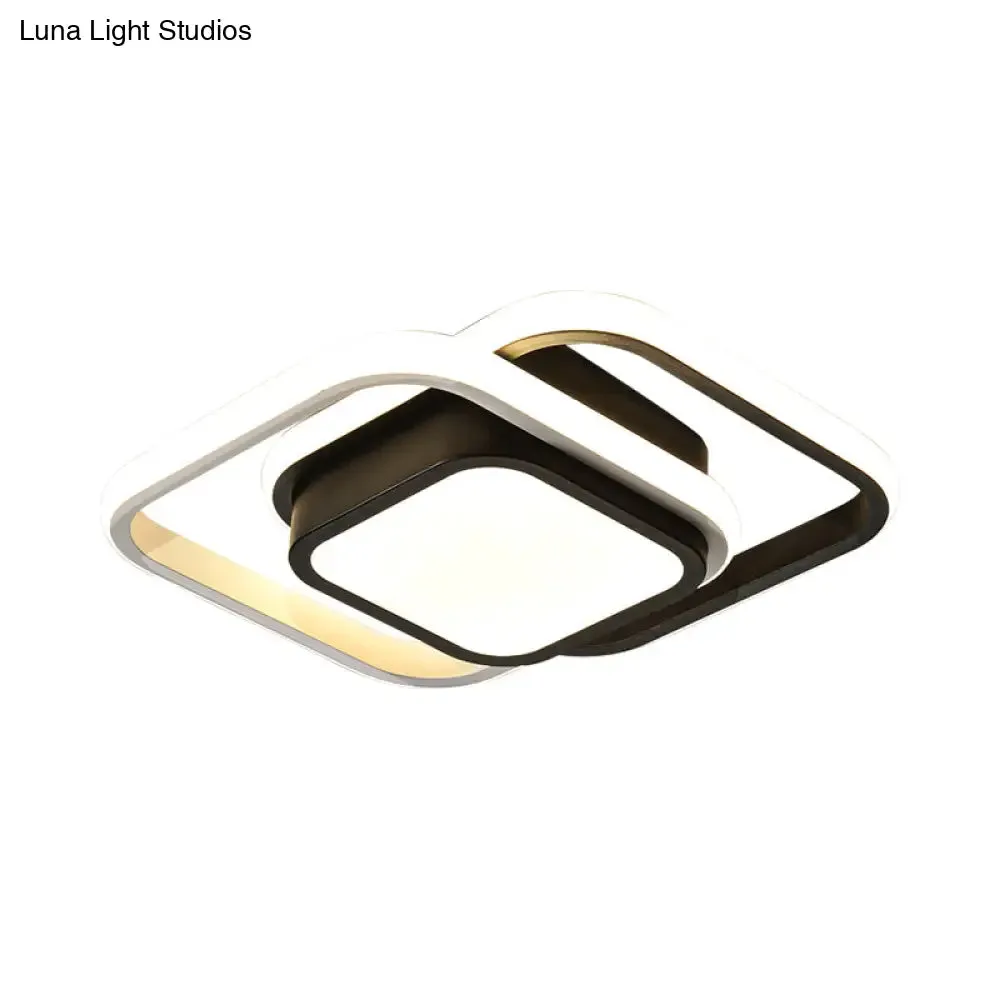 Acrylic LED Flushmount Simplicity Black-White Ceiling Light for Dress Room - Warm/White Light