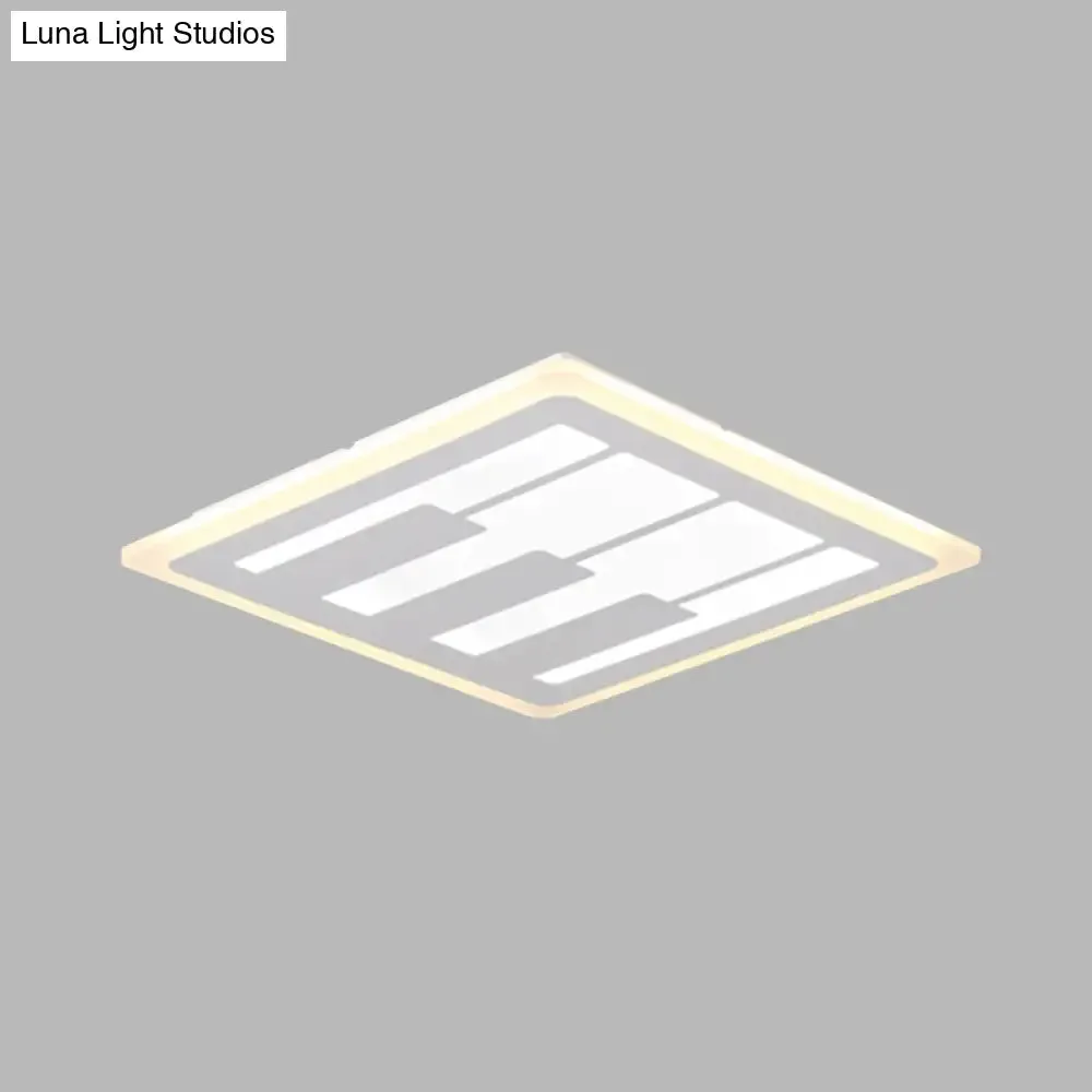 Acrylic Square Flushmount LED Ceiling Light in Warm/White Light with Modernist Design