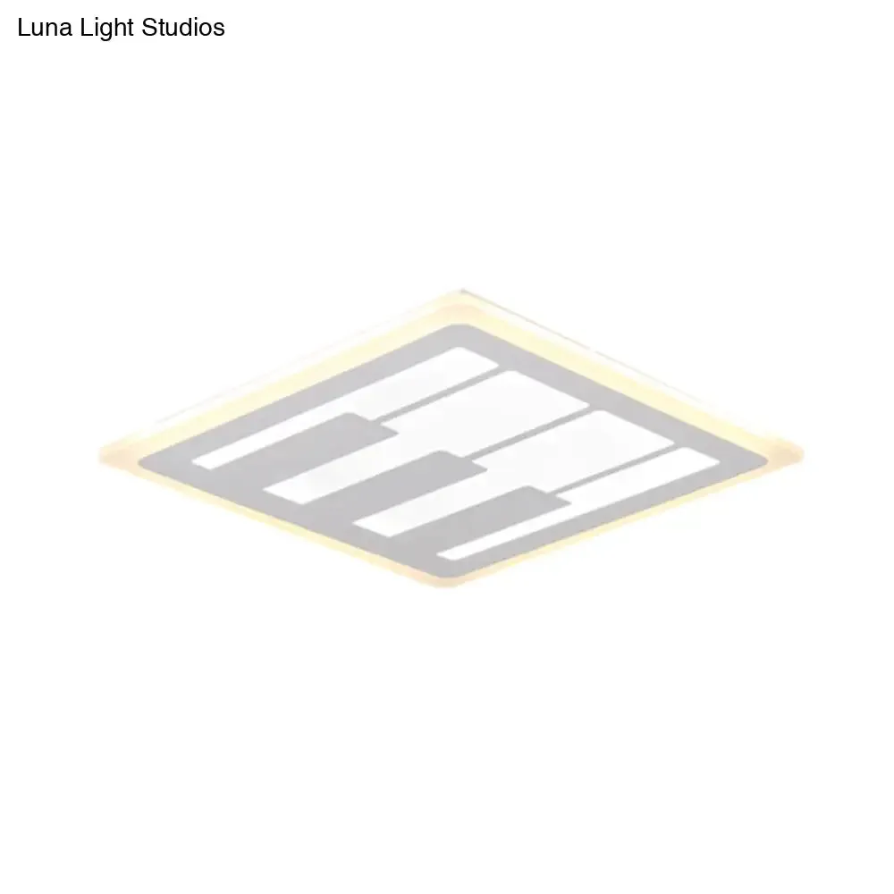 Acrylic Square Flushmount LED Ceiling Light in Warm/White Light with Modernist Design