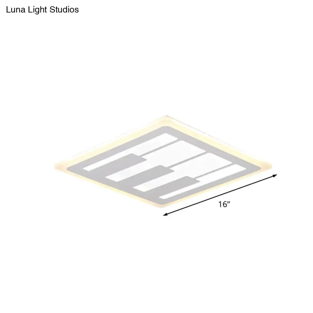 Acrylic Square Flushmount LED Ceiling Light in Warm/White Light with Modernist Design