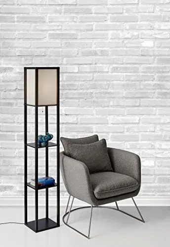 ADESSO 3138-01 WRIGHT 63" FLOOR LAMP W/ 2 STORAGE SHELVES SMART SWITCH COMPATIBLE