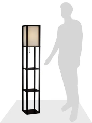 ADESSO 3138-01 WRIGHT 63" FLOOR LAMP W/ 2 STORAGE SHELVES SMART SWITCH COMPATIBLE