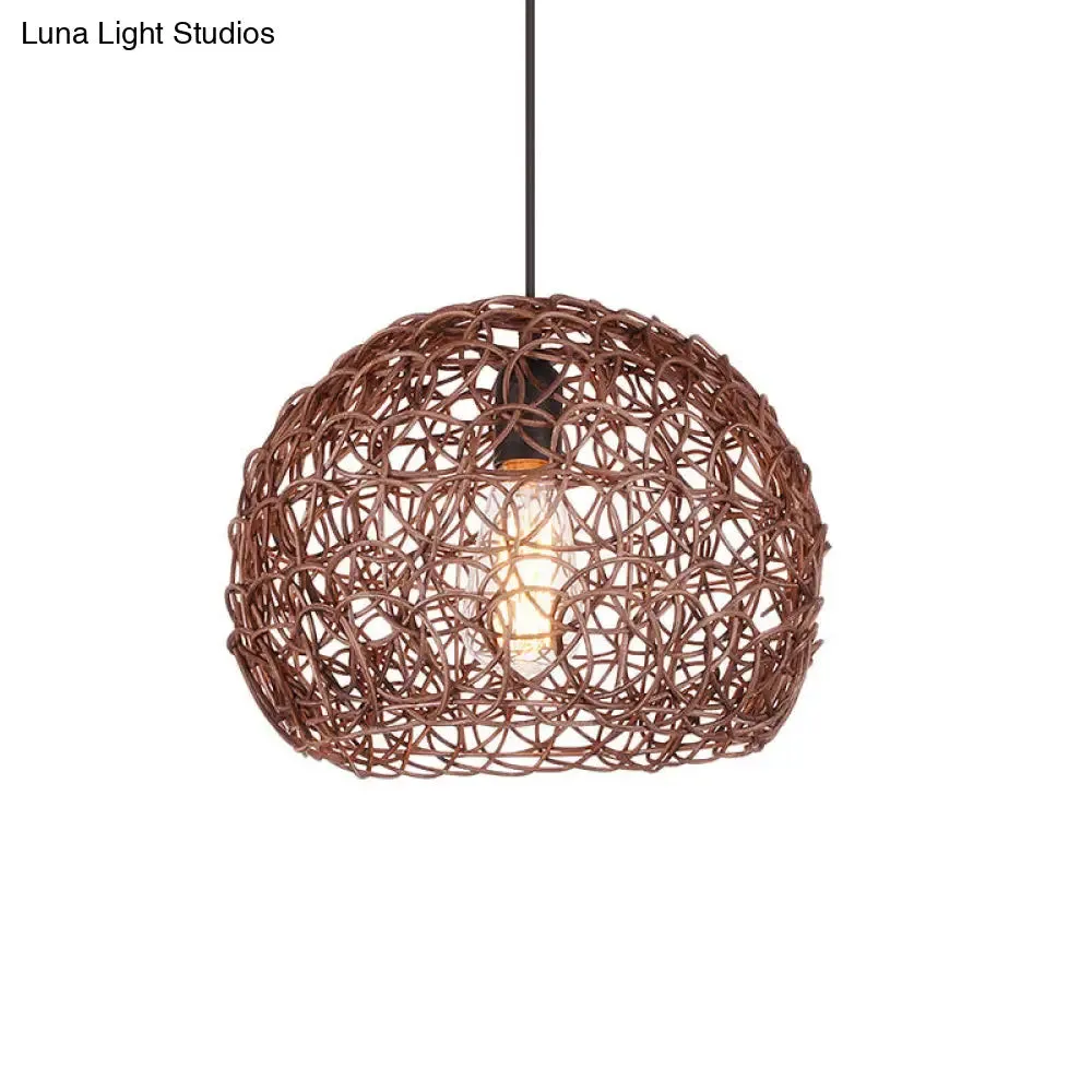 Adjustable Cord Loft Style Pendant Lamp - Brown Hanging Ceiling Light