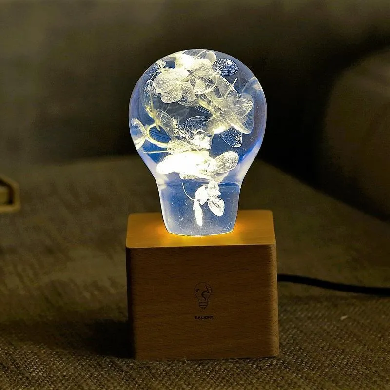 Artistic LED Lamp - Blue Hydrangea