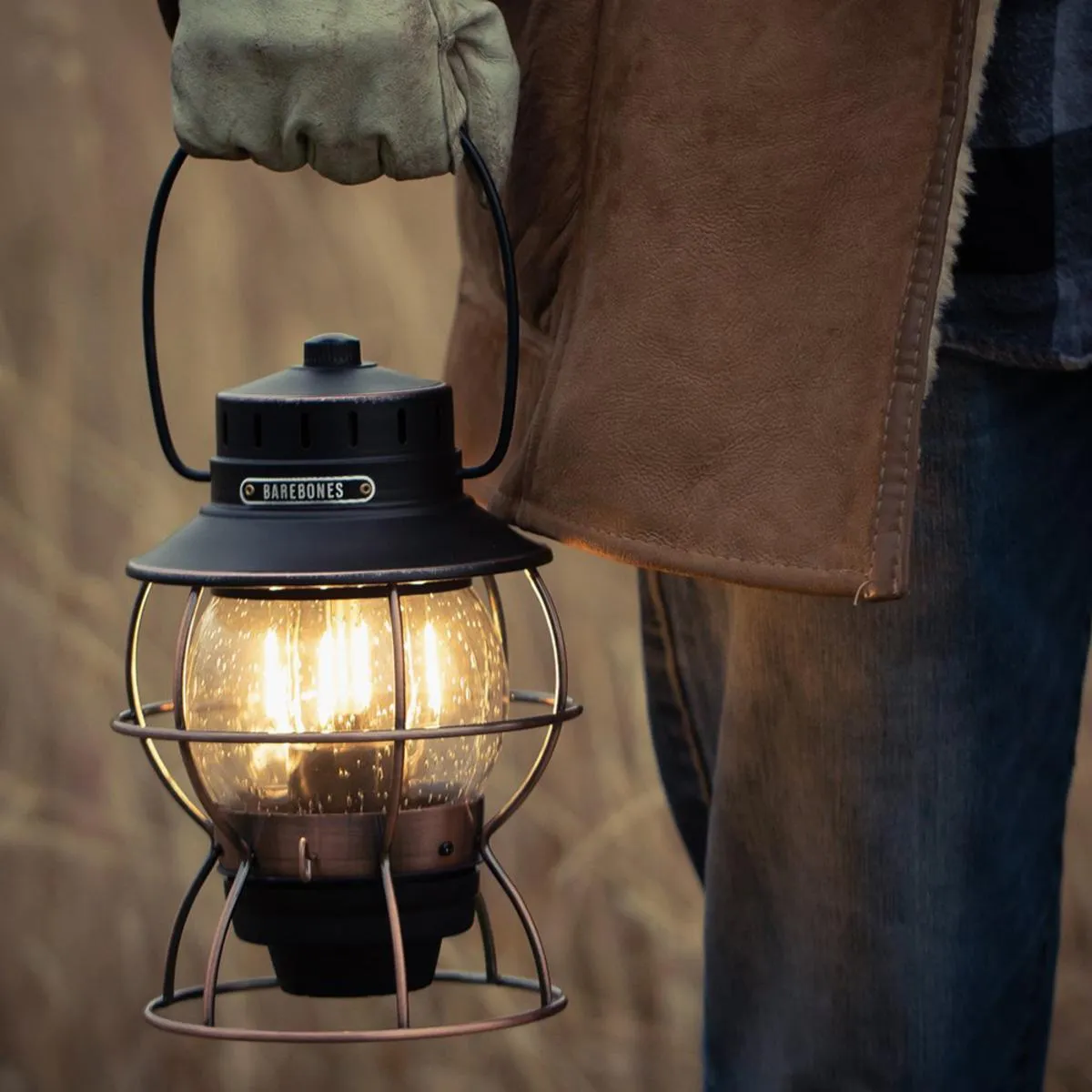 Barebones Railroad Lantern - Bronze