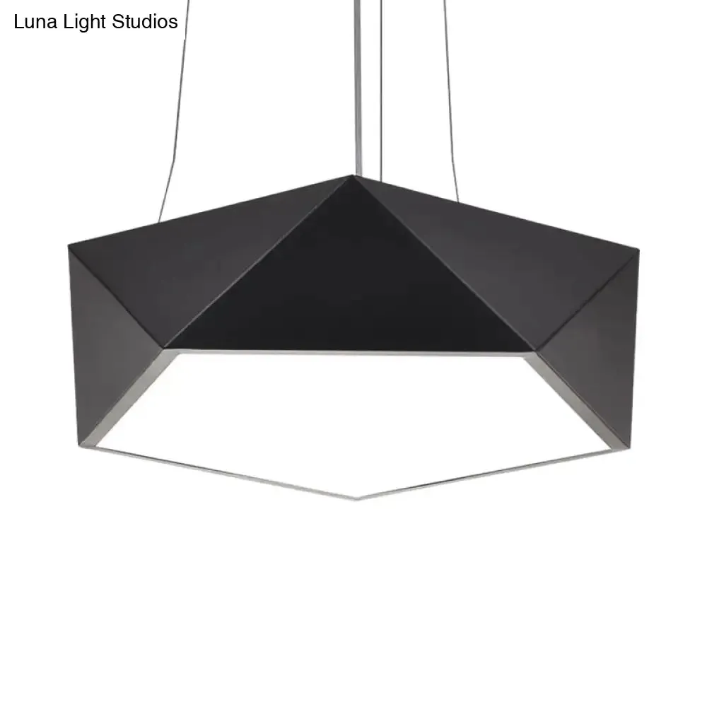 Black Pentagon LED Hanging Light Ceiling Chandelier