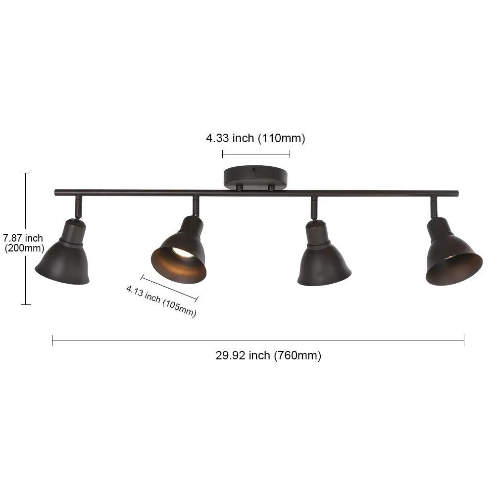 BONLICHT 4-Light Track Lighting Fixtures Ceiling Oil Rubbed Bronze Finished